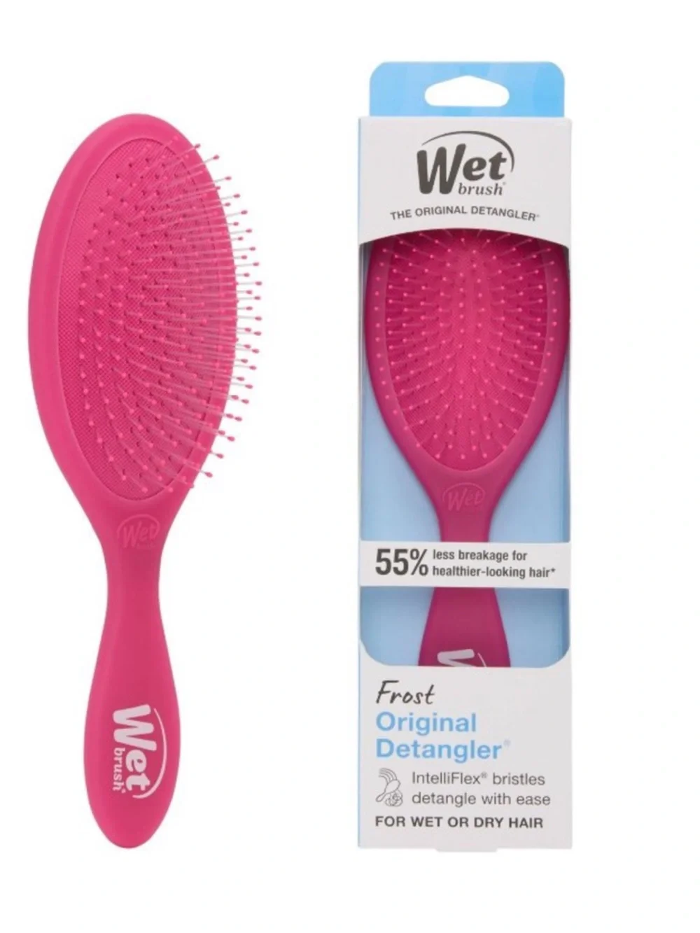 Wet Brush Original‎ Detangler Pink Hair Brush Wet Dry New